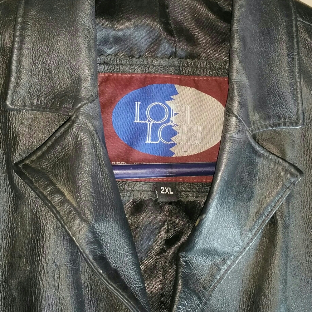 Lobi Lobi Black Leather Button Jacket Sz. 2XL